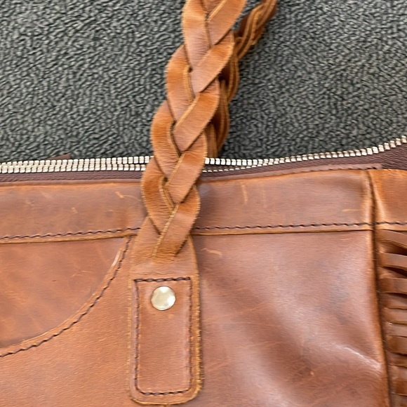 Daja Designs Brown Leather Bohemian Tote Bag with Detachable Crossover Strap - Picture 4 of 12